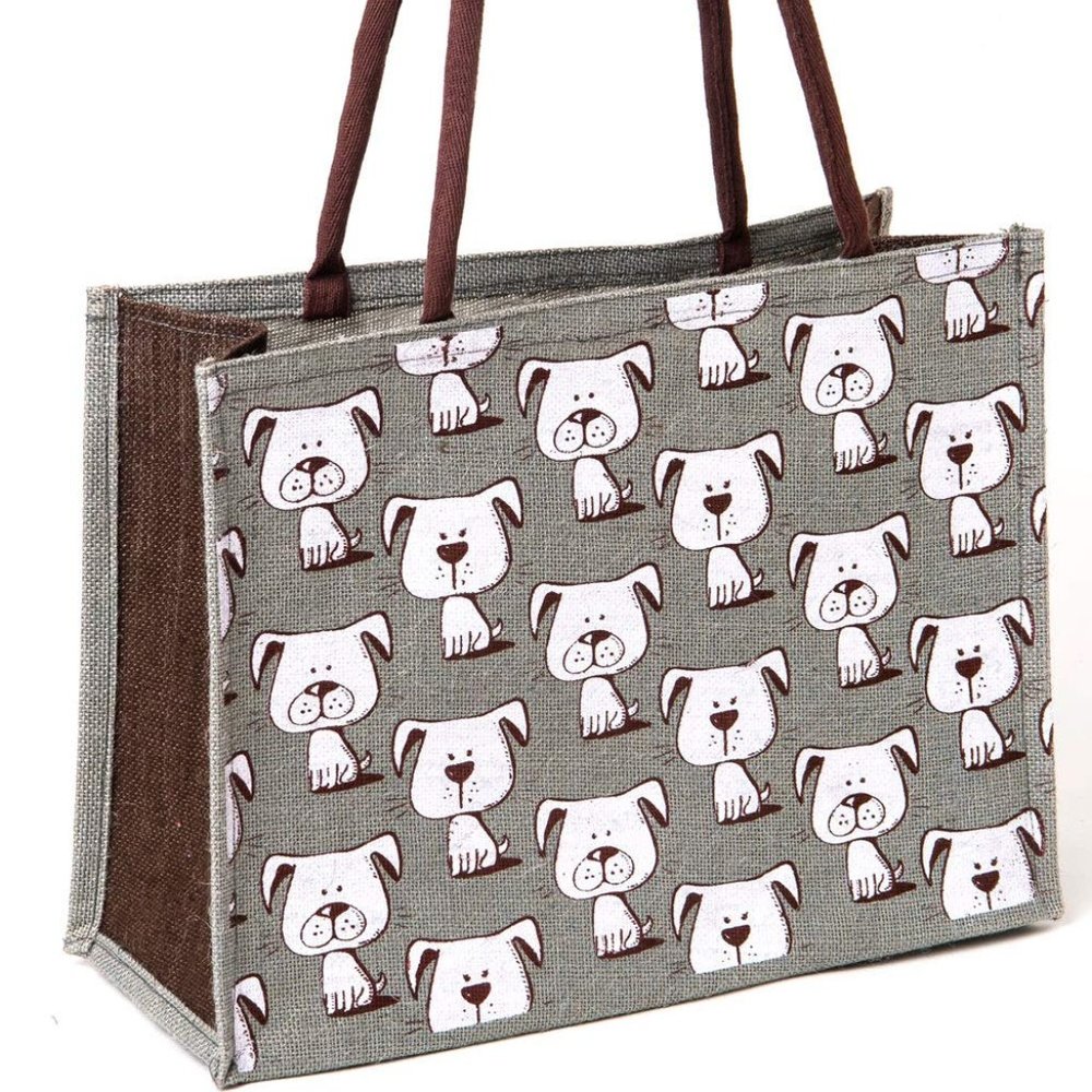 Jute Bag For Shopping - Printed Jute Bag, Shoulder Bag, Shoppers Tote, Jute Bag